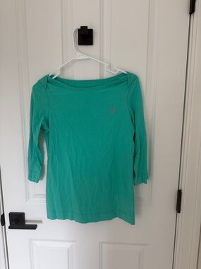 Lilly Pulitzer Teal Boatneck Top
